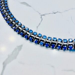 Vintage DANNIJO Blue and Lavender and Silver Women's rhinestone bracelet